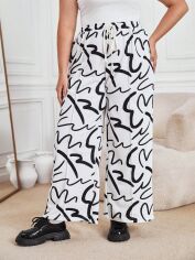 Акція на Спортивні штани жіночі SHEIN GD-00160420 2XL Чорно-білі від Rozetka