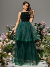 Акція на Сукня вечірня довга літня жіноча SHEIN GD-00158060 L Зелена від Rozetka