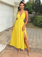 Акція на Сарафан жіночий SHEIN GD-00165679 XS Жовтий від Rozetka