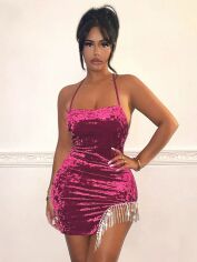 Акція на Сукня вечірня коротка літня жіноча SHEIN GD-00159139 S Фуксія від Rozetka