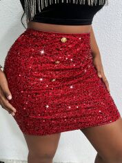 Акція на Спідниця міні літня жіноча SHEIN GD-00096465 XL Червона від Rozetka