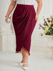 Акція на Спідниця довга літня жіноча SHEIN GD-00162205 XL Бордова від Rozetka