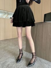 Акція на Спідниця коротка осіння жіноча SHEIN GD-00163065 XL Чорна від Rozetka