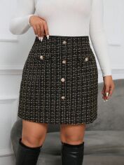 Акція на Спідниця міні осіння жіноча SHEIN GD-00160398 XL Чорна від Rozetka