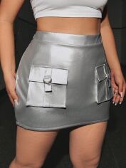 Акція на Спідниця жіноча SHEIN GD-00160414 3XL Срібляста від Rozetka