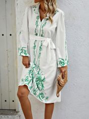 Акція на Плаття-сорочка міді літнє жіноче SHEIN GD-00146189 M Біле від Rozetka
