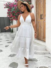 Акція на Сукня довга літня жіноча SHEIN GD-00168598 4XL Біла від Rozetka