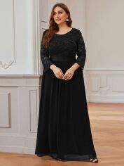 Акція на Сукня вечірня довга жіноча SHEIN GD-00158158 XL Чорна від Rozetka