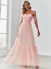 Акція на Сукня вечірня довга жіноча SHEIN GD-00158247 2XL Світло-рожева від Rozetka
