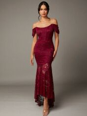 Акція на Сукня вечірня довга жіноча SHEIN GD-00143223 L Бордова від Rozetka