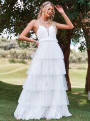 Акція на Сукня весільна довга жіноча SHEIN GD-00165390 S Біла від Rozetka