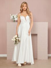 Акція на Сукня весільна довга жіноча SHEIN GD-00158182 S Біла від Rozetka