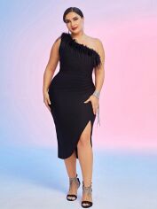 Акція на Плаття вечірнє міді осіннє жіноче SHEIN GD-00165352 XL Чорне від Rozetka