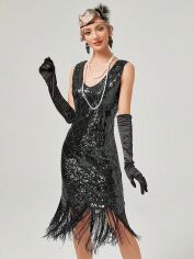 Акція на Плаття вечірнє міді літнє жіноче SHEIN GD-00158020 XL Чорне від Rozetka