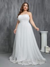 Акція на Сукня весільна жіноча SHEIN GD-00162990 4XL Біла від Rozetka