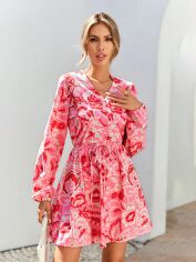 Акція на Сукня-сорочка коротка літня жіноча SHEIN GD-00158637 L Червона від Rozetka