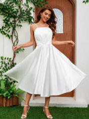Акція на Сукня весільна міді літня жіноча SHEIN GD-00158252 XS Біла від Rozetka