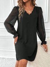 Акція на Сукня коротка осіння жіноча SHEIN GD-00149583 XS Чорна від Rozetka