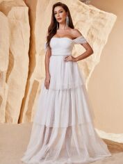 Акція на Сукня весільна довга жіноча SHEIN GD-00162996 M Біла від Rozetka