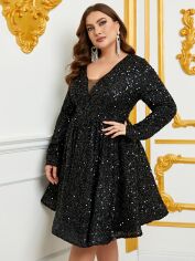 Акція на Плаття вечірнє міді осіннє жіноче SHEIN GD-00162953 3XL Чорне від Rozetka