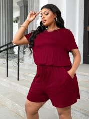Акція на Комбінезон жіночий SHEIN GD-00169845 4XL Бордовий від Rozetka