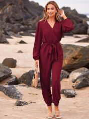 Акція на Комбінезон жіночий SHEIN GD-00159365 XL Бордовий від Rozetka