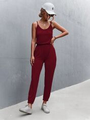 Акція на Комбінезон жіночий SHEIN GD-00169618 S Бордовий від Rozetka