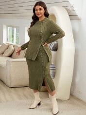 Акція на Костюм жіночий SHEIN GD-00170812 2XL Темно-зелений від Rozetka