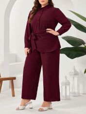 Акція на Костюм жіночий SHEIN GD-00160465 4XL Бордовий від Rozetka