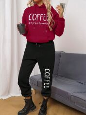 Акція на Спортивний костюм жіночий SHEIN GD-00167934 XS Бордовий від Rozetka