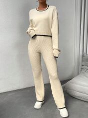 Акція на Костюм жіночий SHEIN GD-00169104 S Світло-бежевий від Rozetka