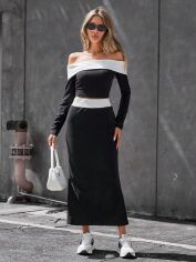Акція на Костюм жіночий SHEIN GD-00165492 XL Чорний з білим від Rozetka