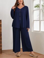 Акція на Костюм жіночий SHEIN GD-00154393 5XL Темно-синій від Rozetka
