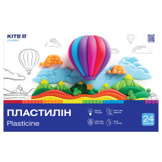 Акція на Пластилин восковой 24 цветов 480 г Classic Kite K-089 від Podushka