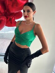 Акція на Топ жіночий SHEIN GD-00163398 S Зелений від Rozetka