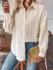 Акція на Сорочка жіноча SHEIN GD-00160262 XS Кремова від Rozetka