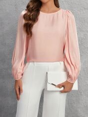 Акція на Блузка жіноча SHEIN GD-00164567 S Світло-рожева від Rozetka