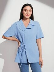 Акція на Блузка жіноча SHEIN GD-00162185 XL Блакитна від Rozetka