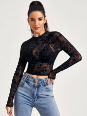 Акція на Блузка жіноча SHEIN GD-00163380 S Чорна від Rozetka