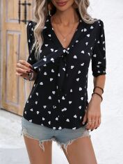Акція на Блузка жіноча SHEIN GD-00160124 M Чорна від Rozetka