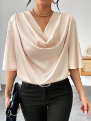 Акція на Блузка жіноча SHEIN GD-00168395 S Пудра від Rozetka