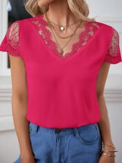 Акція на Блузка жіноча SHEIN GD-00168434 XS Рожева від Rozetka