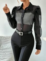 Акція на Блузка жіноча SHEIN GD-00162633 S Чорна від Rozetka