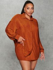 Акція на Блузка жіноча SHEIN GD-00162700 3XL Помаранчева від Rozetka