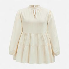 Акція на Блузка жіноча SHEIN GD-00161112 3XL Кремова від Rozetka
