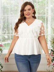 Акція на Блузка жіноча SHEIN GD-00163627 XL Біла від Rozetka