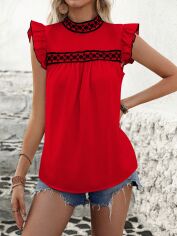 Акція на Блузка жіноча SHEIN GD-00160142 S Червона від Rozetka