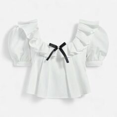 Акція на Блузка жіноча SHEIN GD-00163945 XS Біла від Rozetka