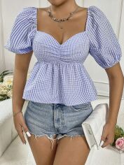 Акція на Блузка жіноча SHEIN GD-00160198 S Синя від Rozetka