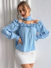 Акція на Блузка жіноча SHEIN GD-00164485 XS Синя від Rozetka
